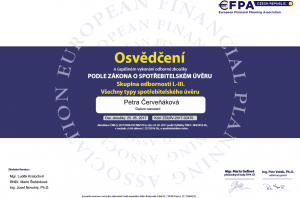 EFPA - certifikat - zkouška